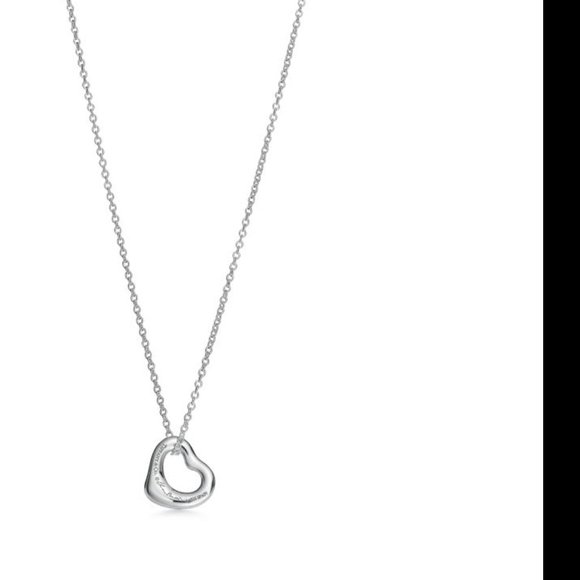 Tiffany and Co. Pendant Necklace Elsa Peretti Open Heart Silver 925 - Picture 11 of 12